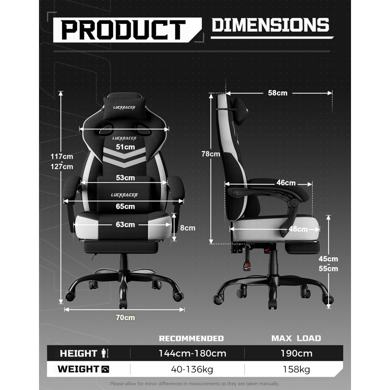 LUCKRACER Game Chair, Black