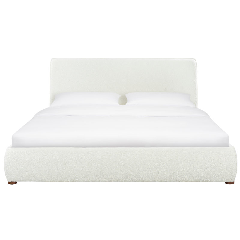 Callahan Upholstered Bed, Ivory Boucle, Queen