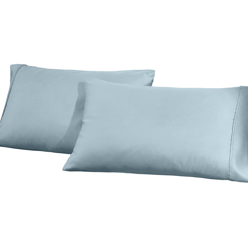 Superior 1200 Thread Count Wrinkle Resistant Cotton Blend Pillowcases, King, Light Blue
