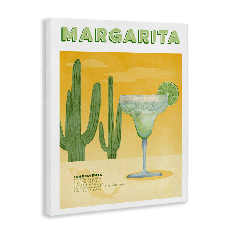 Toile vintage margarita du désert, design par Brett Blumenthal, H 20 po x l 16 po
