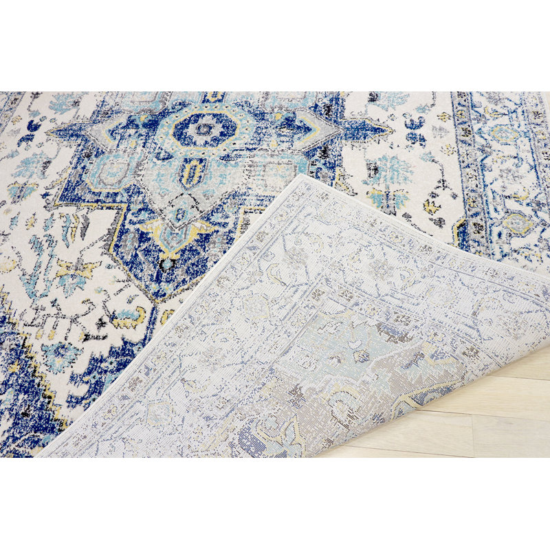 Turkish Chelsea Ivory Area Rug, Rectangle 6'7" x 9'
