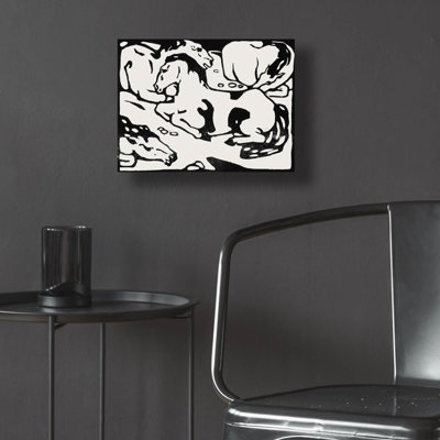 Art mural en verre épique «Animal Legend Woodcuts 1» par Franz Marc, 16 po x 12 po