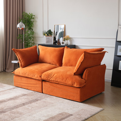 Fairford 2-Piece Upholstered Modern Fabric Loveseat Sofa by Latitude Run