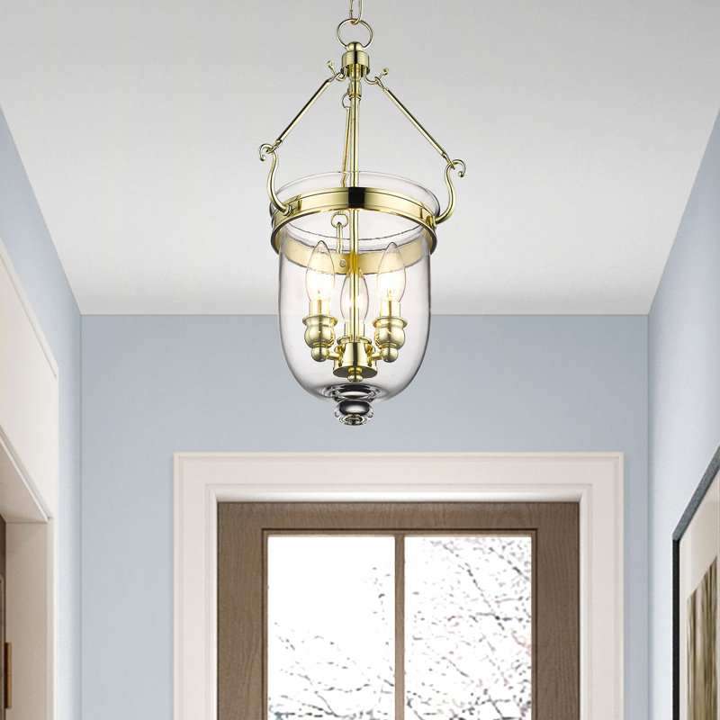 Luminaire suspendu simple urne Husman, H 20 po x l 10 po x P 10 po, Laiton poli