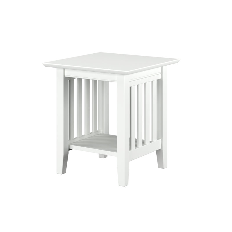 Moffett Solid Wood End Table, White