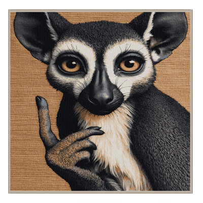 Washable Aye aye Wildlife Area Rug