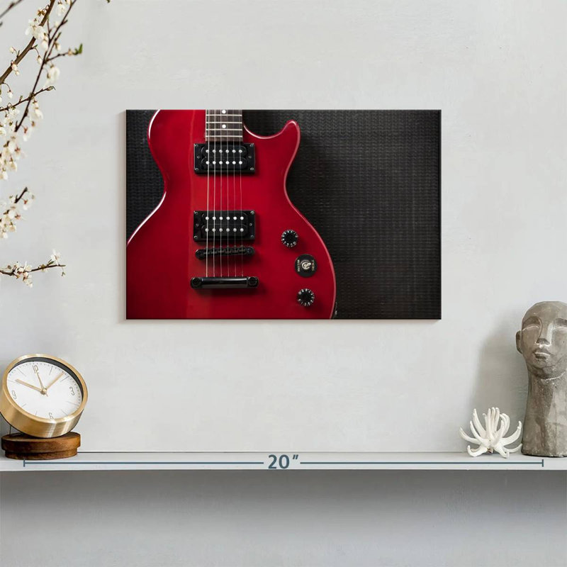 Abarca Shiny Red Electric Guitar, 8" H x 12" W