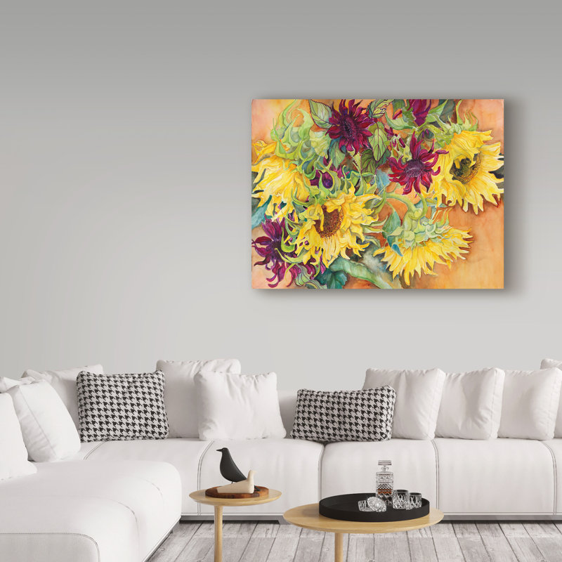«Deetra Joanne Porter Nodding Heads Sunflowers», reproduction d'impression sur toile tendue, H 18 po x l 24 po x P 2 po