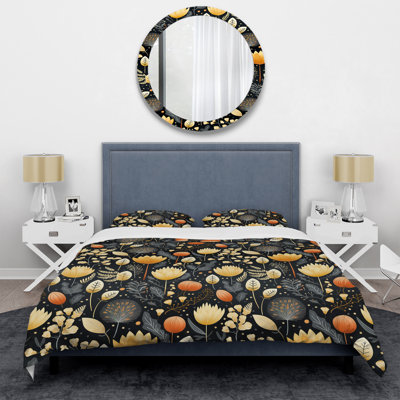Nordic Simplicity Floral Pattern Charm I Box Stitch Floral Duvet Cover