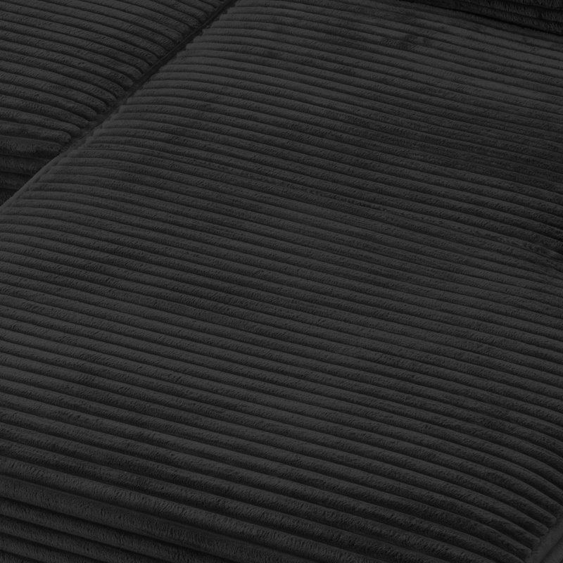 Canapé modulaire moderne désossé en nuage avec siège profond et porte-gobelet, Right Hand Facing, Black Corduroy