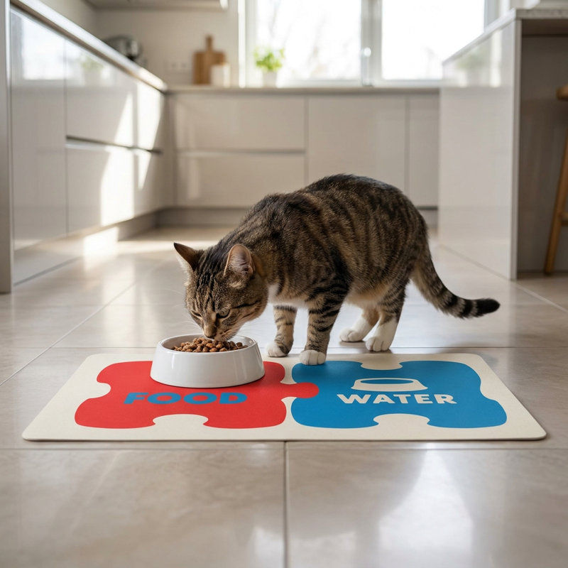 Tapis d'alimentation anti-dérapant pour animaux