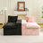 Black&Pink Turtle Velvet Double Chaise Lounge Multifunctional Lazy Sofa-843493904