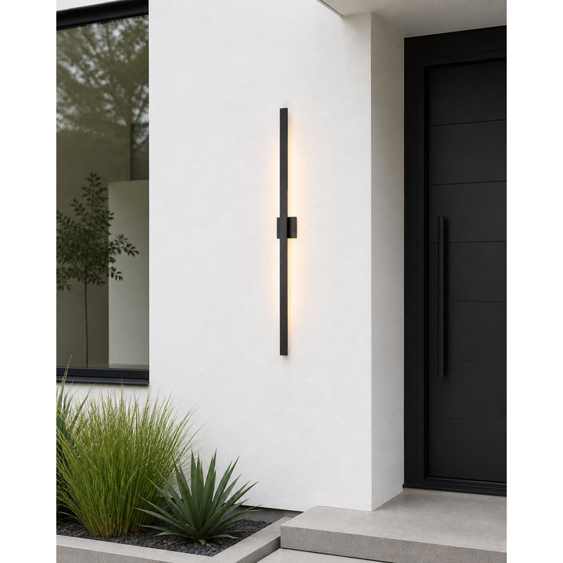 Demetrise LED Wall Light, Black, 51"H x 1.5" W x 2.25" D
