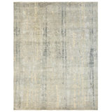 New Indian Agaya Wool And Silk On Cotton 9Ft2inx11ft8in Silver