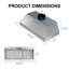 Akicon 42" 1200 CFM Ducted Range Hood Insert with 4-Speed Fan, 3 LED Lights and Heat Sensor Auto Speed