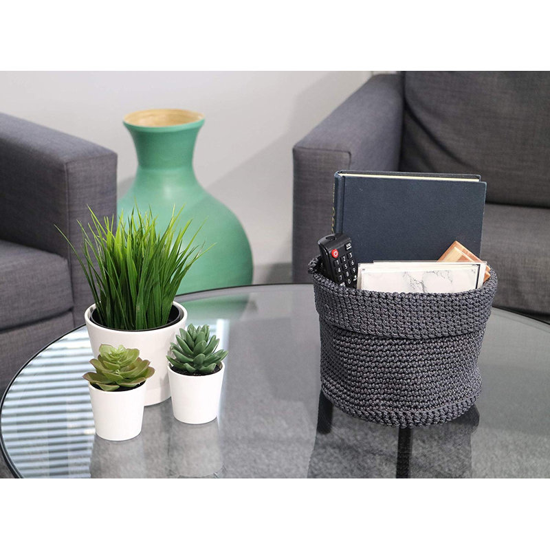 Clay Roberts Fabric Decorative Basket, Grey