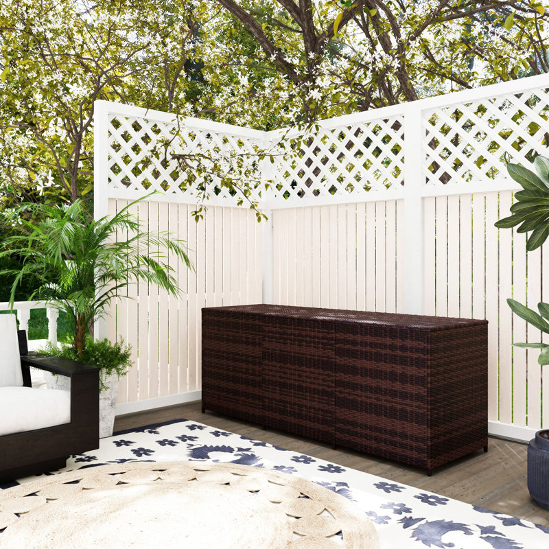 Boîte de rangement d'extérieur de 175 gallons avec doublure intérieure Outsunny, Brun