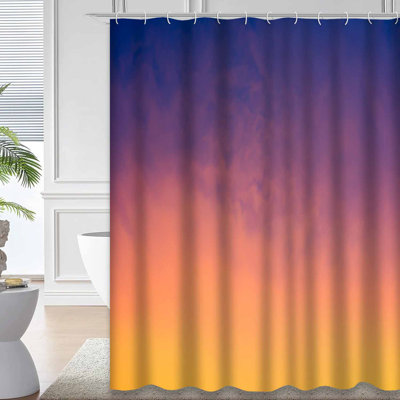 Sky Rain Sun Bright Sunset Purple Orange Shower Curtain with 12 Hooks