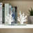 "Decorative Coral Accent on Glass Base Bookends - Modern Coastal Inspired Book Ends for Bookshelf, Desk, or Home Decor - Set of 2, 7"", White "