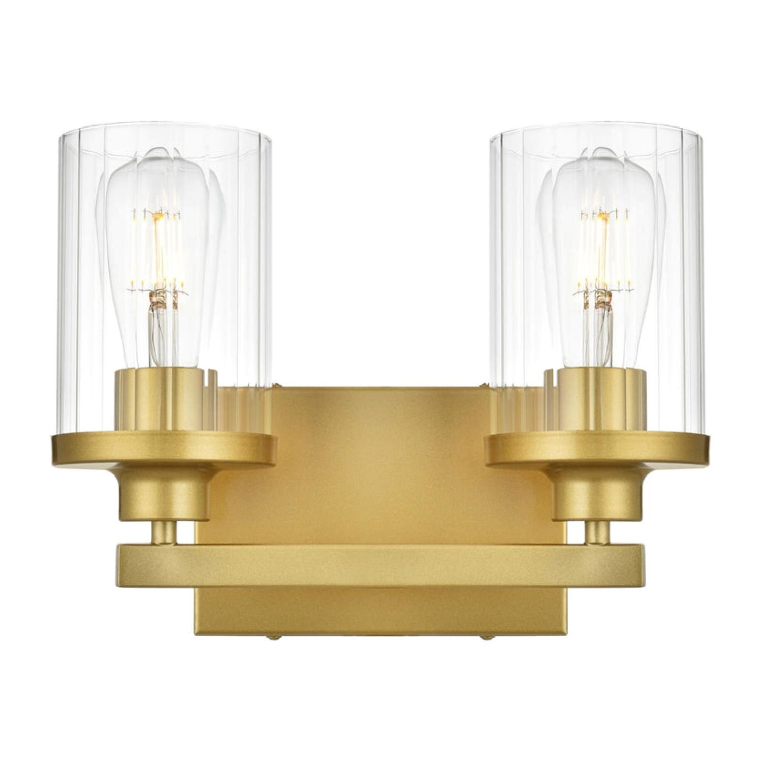 Dariela Dimmable Vanity Light, Brass, 10" H x 12" W x 12" D, 2 Lights