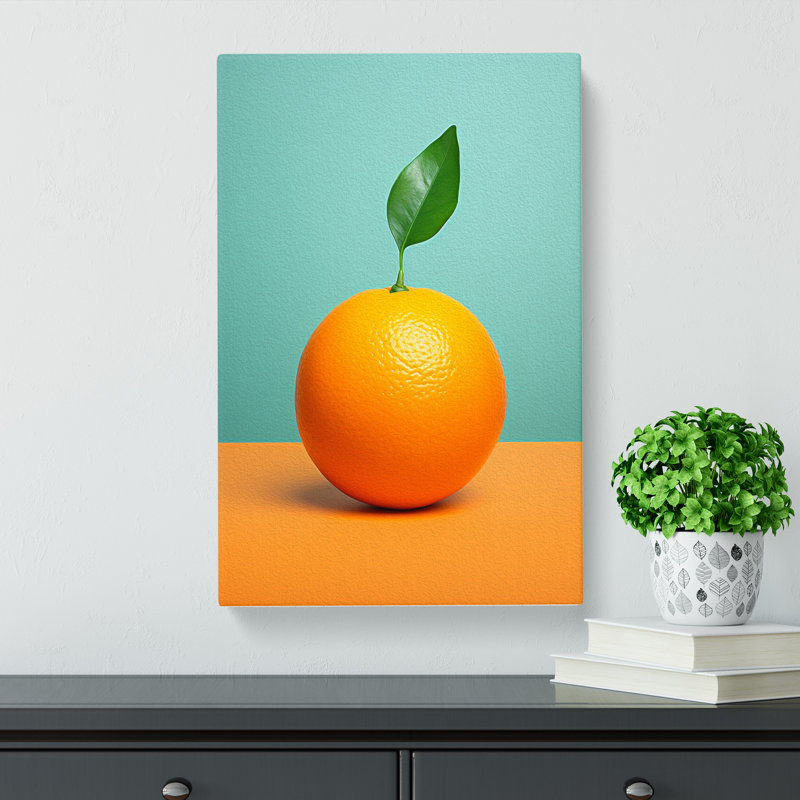 Orange Fruit Minimalism No.2 - Wrapped Canvas Print, 60cm H x 40cm W x 3cm D