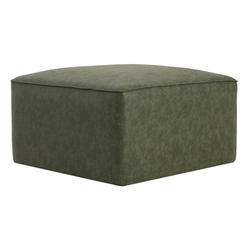 Orrey PU Leather Upholstered Ottoman, Green