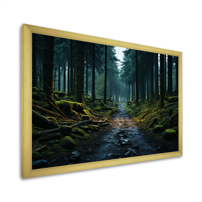 Grimonia Emerald Path to the Forest - impression, H 12 po x l 20 po x P 1 po, Cadre doré simple