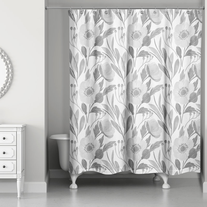 Rideau de douche simple floral Gonesse