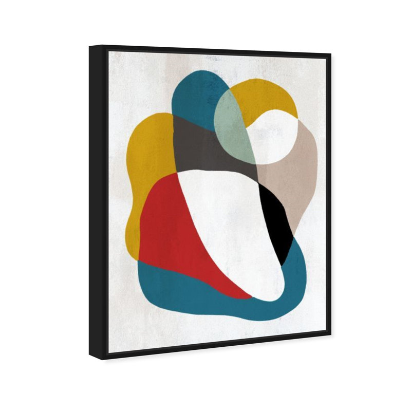 «Lovely Weather Modern Blue», impression sur toile, Toile avec cadre flottant noir, H 21 po x l 17 po x P 1,75 po