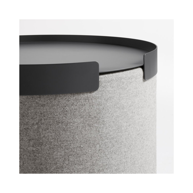 Bumper Powder Coated Steel Tray, Oblivion, 3" H x 26" W x 26" D