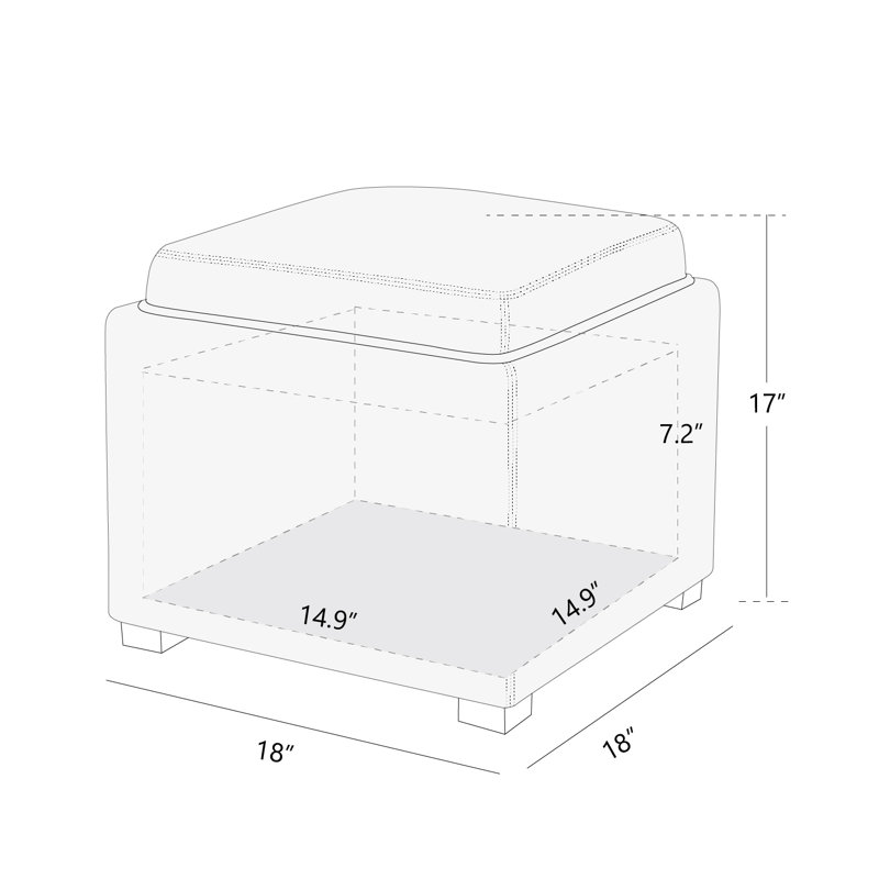 Repose-pieds en pierre avec rangement, 100 % polyester gris galet