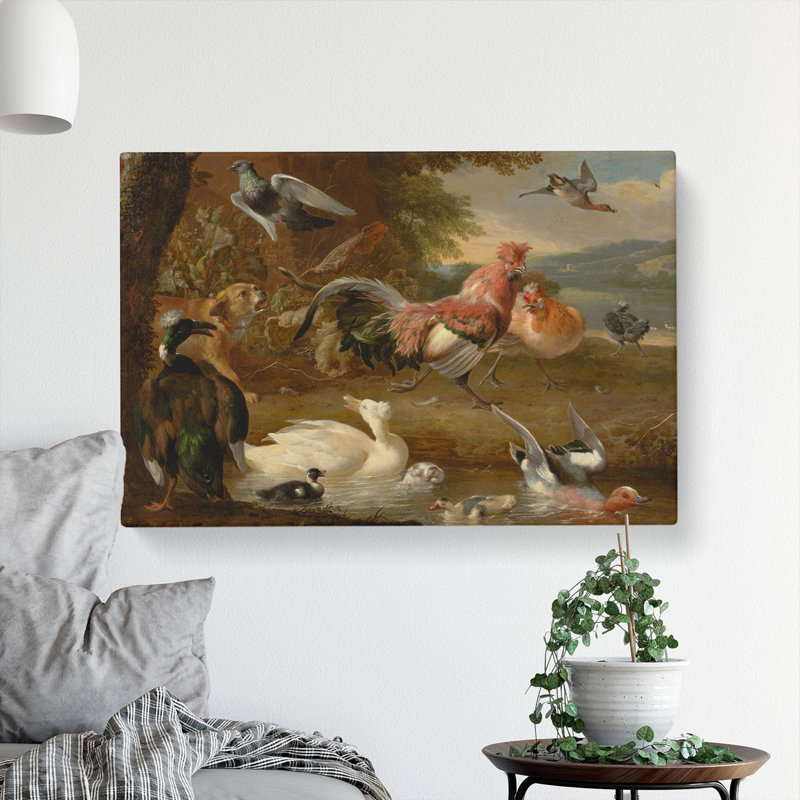 Chickens and Ducks by Melchior D'Hondecoeter - Wrapped Canvas, 40cm H x 60cm W x 3cm D