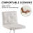 White Armless Ergonomic Adjustable Swivel Office Chair with Wheels – Modern Rolling Computer Desk Chair, Comfortable Task Chair for Home Office, Study, or Vanity-53452433