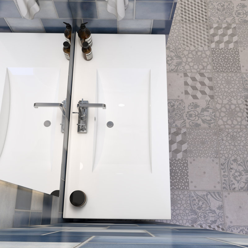 36'' White Ceramic Drop-In Bathroom Vanity Top Sink