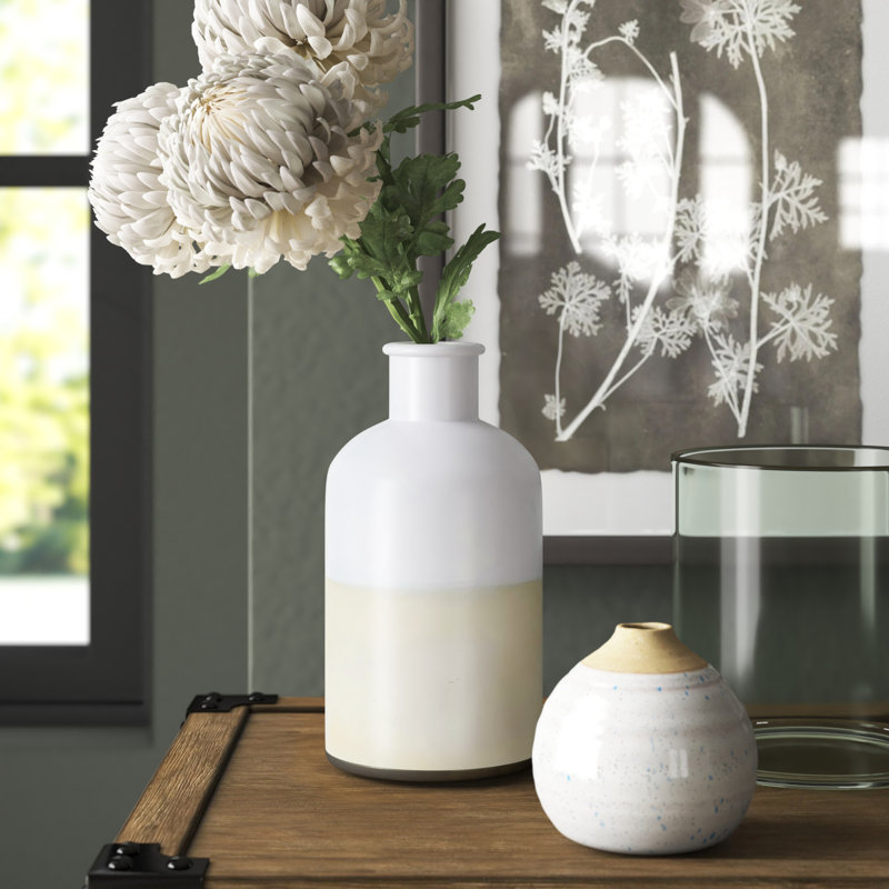 Bouteille en verre 8 po Gavray, Blanc / doré
