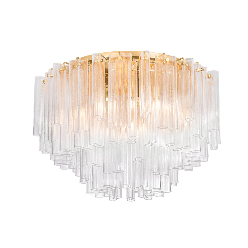 Varenna Semi Flush in Vintage Gold Leaf