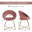 Chaise en velours d'appoint moderne, ensemble de 2 fauteuils rembourrés