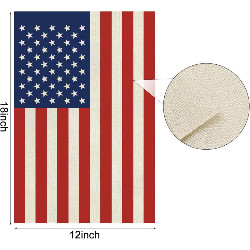 Petit drapeau américain 12 po x 18 po, drapeau américain pour support de jardin, décorations du 4 juillet, drapeau patriotique double face, drapeau américain, mini décorations patriotiques pour la cour, drapeau du 4 juillet