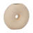 Boho Stoneware and Ceramic Decorative Vase with Sculptural Ribbed Design and Textured Wood Detailing-2053884437