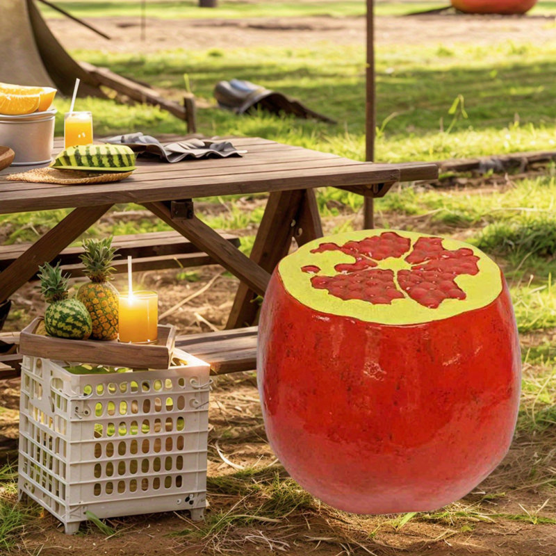 Tabouret de fruit de grenade, tabouret en résine surdimensionné, table d'appoint
