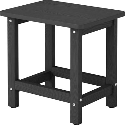Table d'appoint d'extérieur résistante aux intempéries, petite table d'extérieur en PEHD pour Adirondack, tables de bout carrées de patio pour le jardin, la cour, le porche, la terrasse, le balcon, le bord de la piscine (noir)