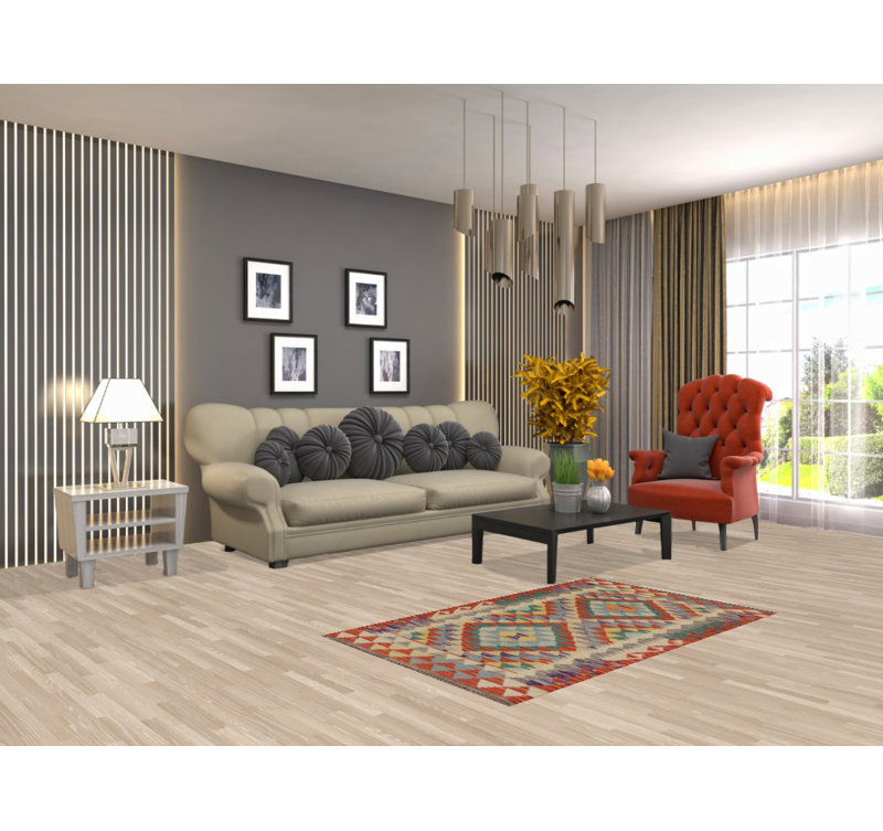 South Western Kilim Oriental Accent Rug 3x4