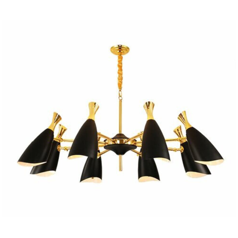 Lustre à del classique/traditionnel 6 lumières ombrée Darla, Noir