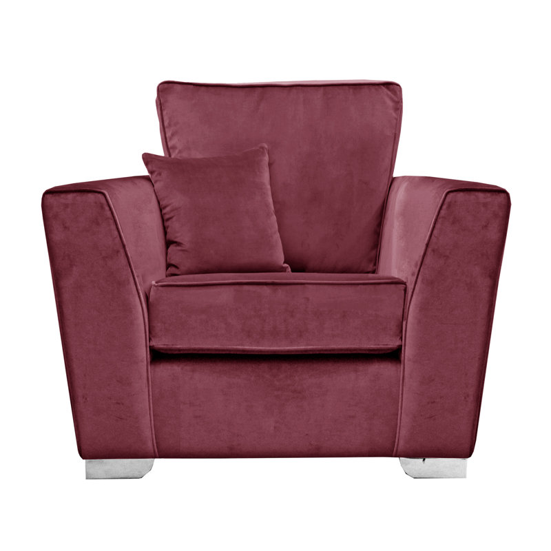 Quade Velvet Armchair, Plum