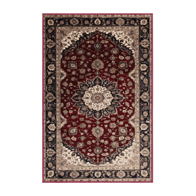 Machine Washable Persian Red Area Rug