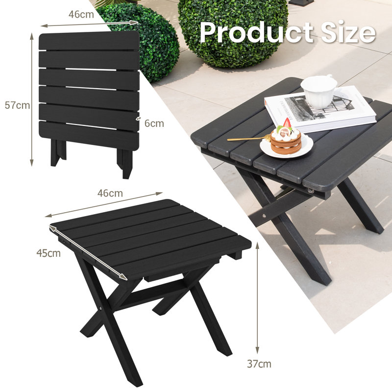 Naudia Cross Legs End Table, Black