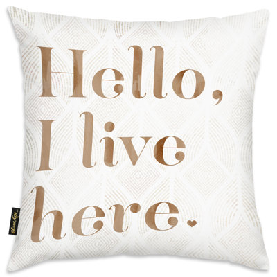Coussin de jeté hello i live here Oakledge