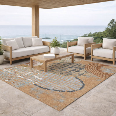 Tapis géométrique intérieur / extérieur lavable à la machine Chantille ACN2998