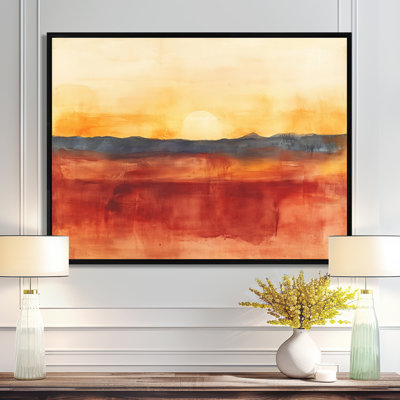 «Terracotta Horizon», art mural abstrait rouille, Korda
