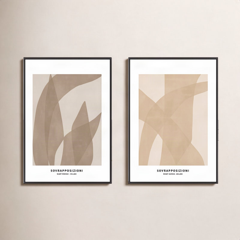 Zabini 1 and 2, reproduction sur toile encadrée 2 pièces, Noir, H 30 po x l 21 po x P 1,25 po
